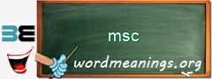 WordMeaning blackboard for msc